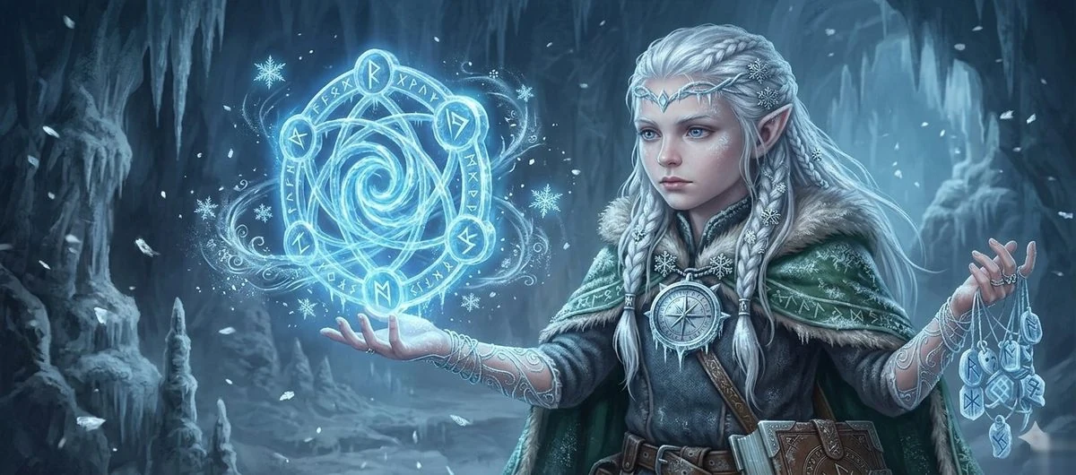 Fantasy character and magical visual effects artwork