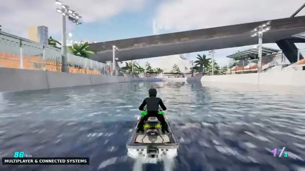 Watercraft racing gameplay from the studio portfolio